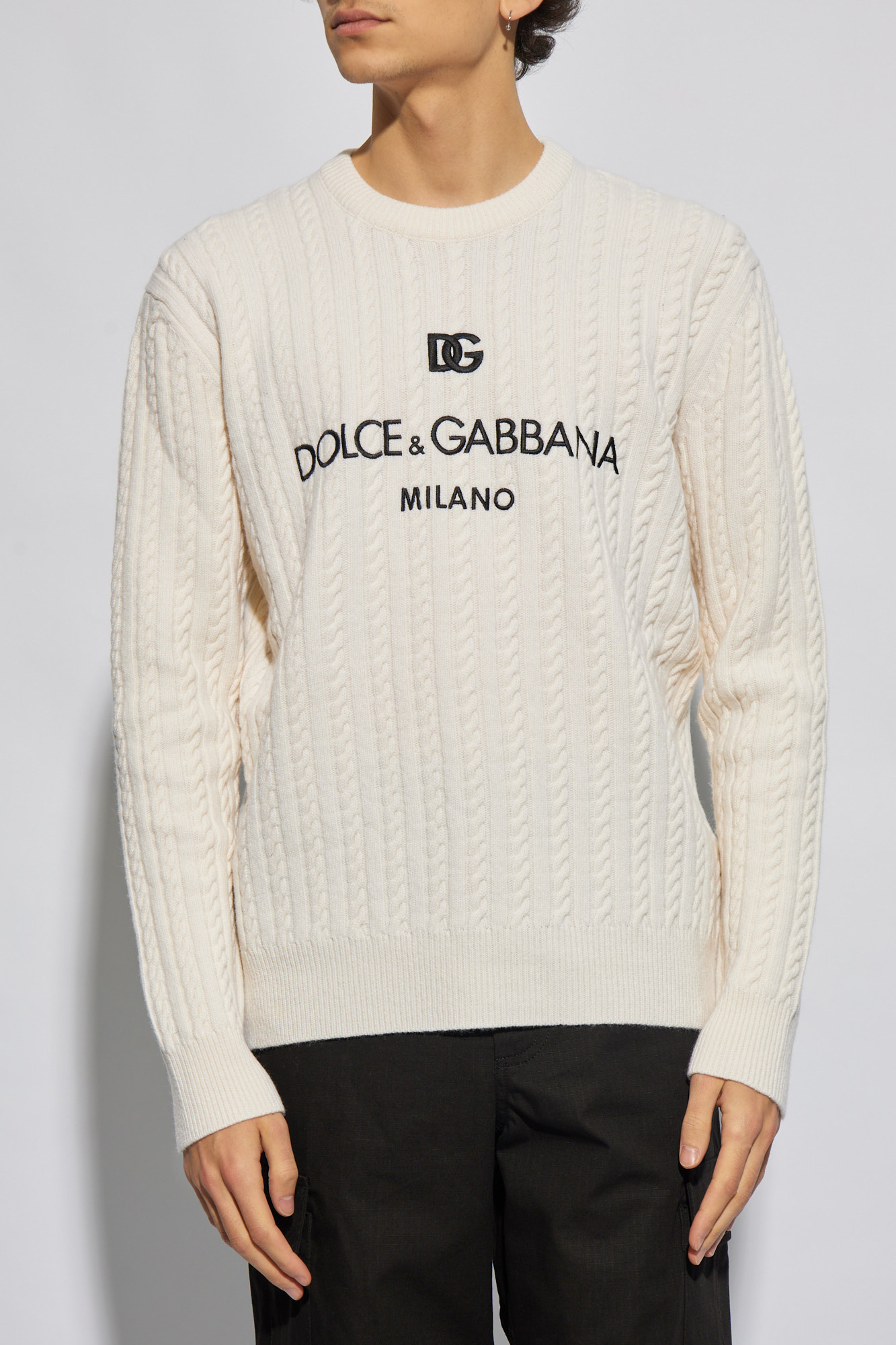 Dolce and gabbana white clearance sweater